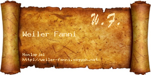 Weiler Fanni névjegykártya