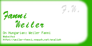 fanni weiler business card